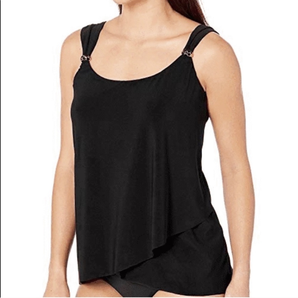 Miraclesuit Dazzle Tankini Swim Top Size 12 DD Cup